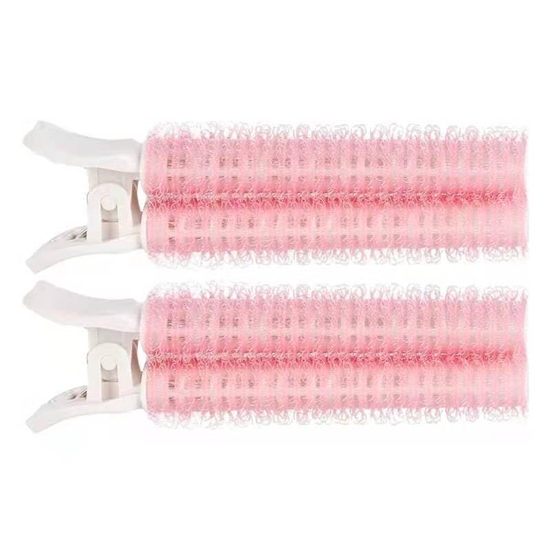 Photo 1 of 4Pcs Pink Hair Rollers with Clip,Portable Hair Clip,Cylindrical Volumizing Hair Root Clips,Bangs Curler DIY Hair,Styling Self Grip Volume Rollers,Hair Rollers,Styling Tools Accessories