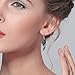 EVER FAITH Angel Wing Hook Earrings Austrian Crystal Silver-Tone - Black
