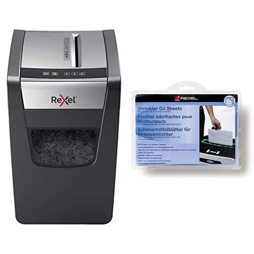 Rexel Momentum X410-SL Slimline Cross Cut Paper Shredder with Shredder Maintenance Bundle