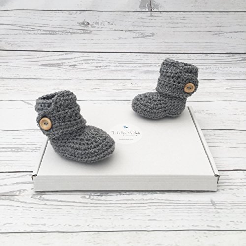 gray baby booties