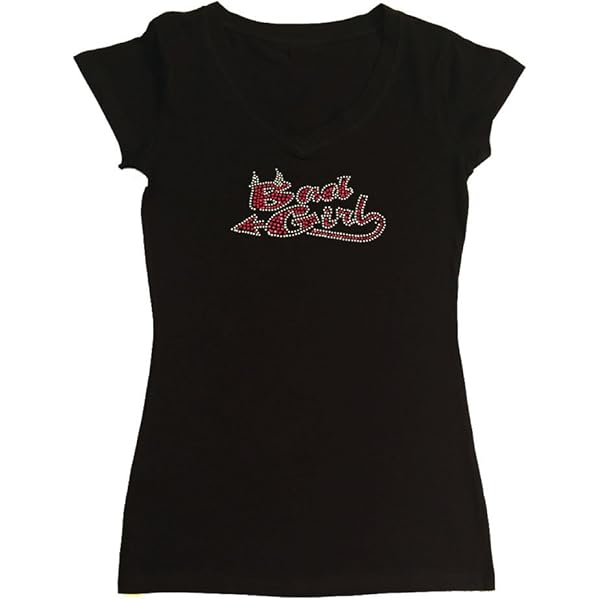 Amazon.com: Women's Rhinestone Fitted Tight Snug Shirt Black