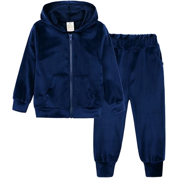 Amazon.com: ZFTTZYMX Unisex Kids Velvet Tracksuit Jogger Set Solid