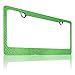 BLVD-LPF OBEY YOUR LUXURY Popular Bling 7 Row Crystal Metal Chrome License Plate Frame with Screw Caps (1, Green)