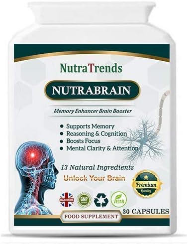 Nutrabrain is Nootropic Supplement for Memory & Brain Enhancer, Cognitive Supplement for Mental Focus 30 Capsule UK Made