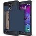 Note 4 Case, Anuck Galaxy Note 4 Wallet case [Anti Scratch][Heavy Duty][Card Pocket] Dual Layer Shockproof [Soft Rubber Bumper] Protective Hybrid Card Case Cover for Samsung Galaxy Note 4 - Dark Blue
