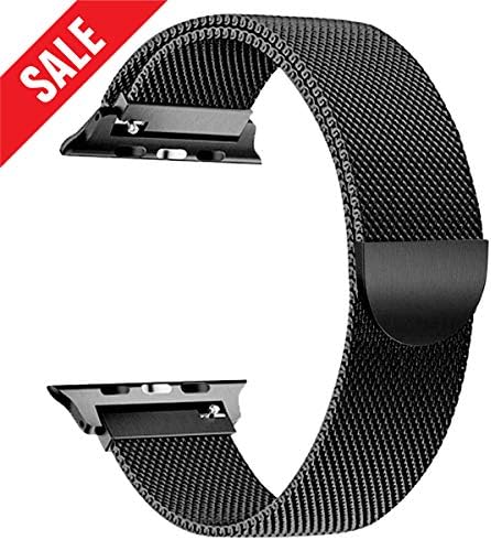 AGUARA Compatible with Apple Watch Band 38mm 40mm, Mesh Loop Stainless Steel Strap with Magnetic Closure & Classic Buckle Replacement for iWatch Band Series 4/3/2/1 Sport and Edition