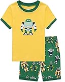 Family Feeling Robot Little Boys Shorts Set Pajamas 100% Cotton Clothes Toddler Kid