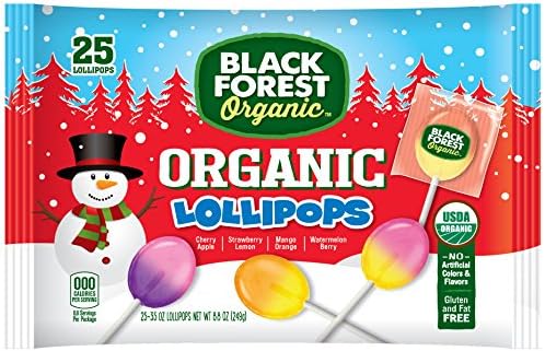 Black Forest Organic Holiday Lollipops, Assorted Fruit Flavors, 8.8 Ounces