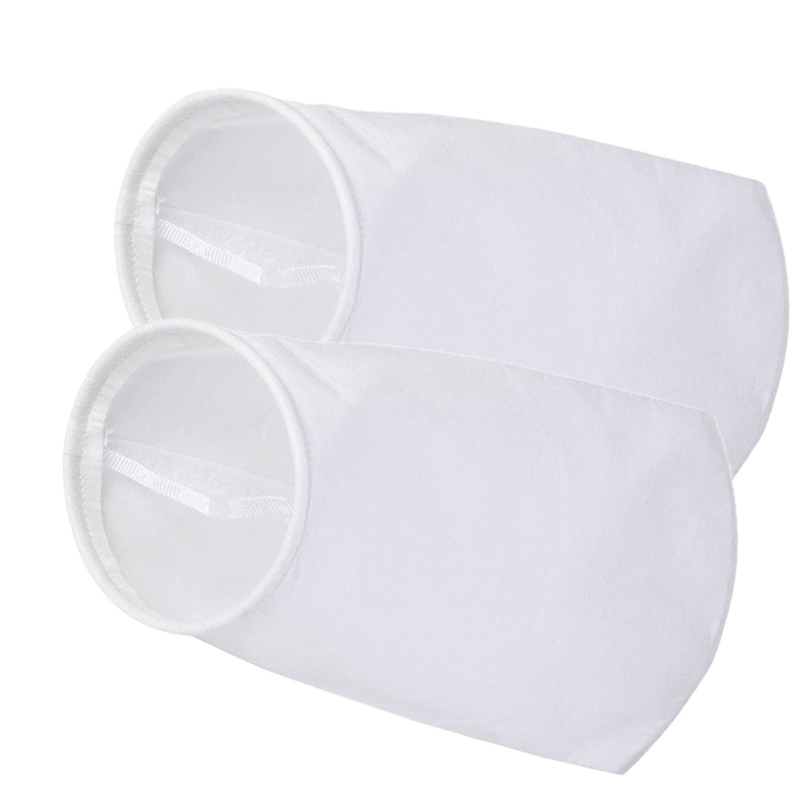 Honritone 100 Micron 7 Inch Ring Filter Socks - by 17 Inch Long - 2 Pack - Felt Filter Bags for Industrial, Aquarium Sump, Pond, Reef Tank, Chemicals (100 Micron - 7 Inch Steel Ring)