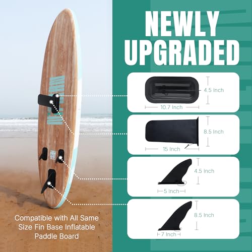 niphean Paddle Board Fin 4''/9''/15" Wave Replacement, Easy Insert, Replacement SUP Fin for Stand-up Paddle Boards, Durable Paddle Board Accessory, SUP Accessory
