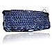 BlueFinger LED Gaming Keyboard,Mechanical Feeling USB Wired Computer Keyboard,114 Keys Letters Glow,3 Color Blue/Red/Purple Led Backlit Keyboard for Laptop PC Computer Game Work