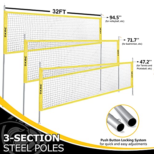 KAC Portable Volleyball Sets, Outdoor Volleyball Net System for Outdoor