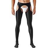ChiaoLezhee Shiny Leggings For Men, Sheer Underwear Pants, Rave Party Outfits, Gay Lingerie Sissy Clothes Tights Sexy Glow