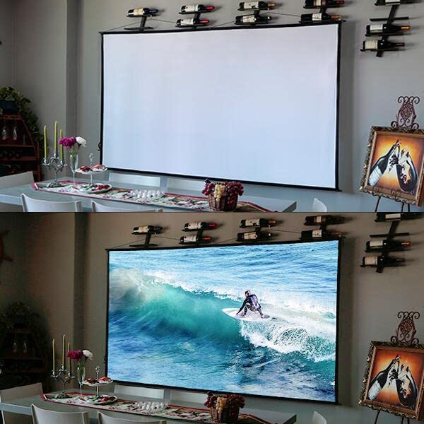 Foldable Projector Screen 100 inch with Combined Pole Frame 169 HD 4K