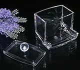 SDBING Crystal Clear Acrylic Cotton Ball/swab Box + High Quality Cleaning Cloths
