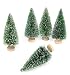 Goldenlight 10Pcs Miniature Christmas Trees Mini Pine Tree Tiny Sisal Trees with Snow and Wood Base for Christmas Decoration Snow Globe Crafts (Green, 10Pcs - Height 4.5cm) primary
