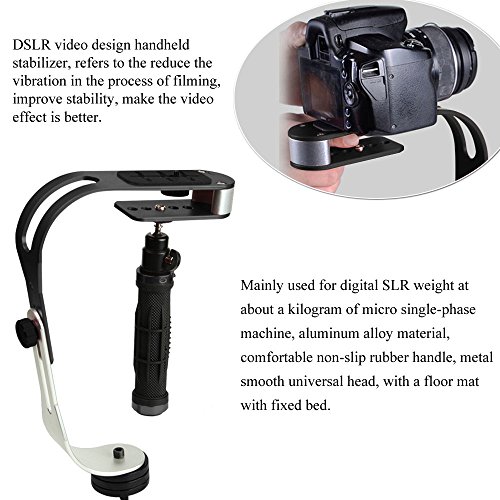 Orsda Camera Stabilizer Gimbal Handheld Steady Video dslr Stabilizer Handle Grip Steady Support for Canon Nikon Sony Camera Cam Camcorder DV DSLR - Rubber Handle,or any camera up to 2.1lbs. Black