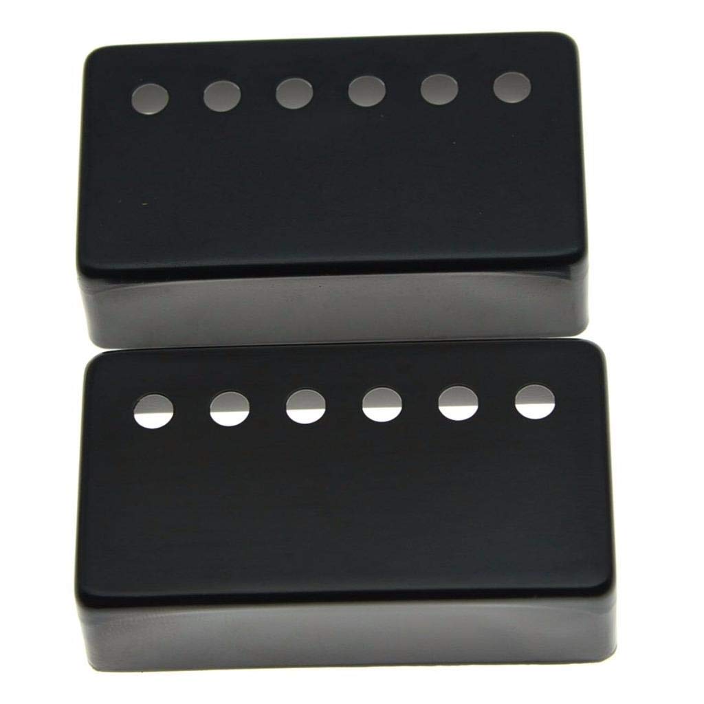Dopro Set of 2 Humbucker Guitar Pickup Cover Brass Humbucker Pickup Covers 49.2mm/52mm Pole Spacing Fits most Gibson Les Paul Black