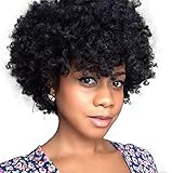ATOZWIG Natural Afro Wig Kinky Curly Wigs For Black Women Best Synthetic Female Wig Short Hair Wigs For Black Women Fake Hair Pieces