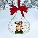 2014 Disney Mickey and Minnie Mouse Glass Sketchbook Christmas Ornament
