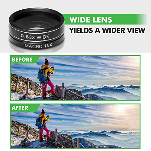 image for SMART & EASY Cell Phone Camera Lens Kit - 5 in 1 Camera Lens Kit for i