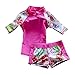 LOSORN ZPY Baby Toddler Boy Girl Two Piece Swimsuit Swimwear Bathing Suit UPF 50+ Pink L