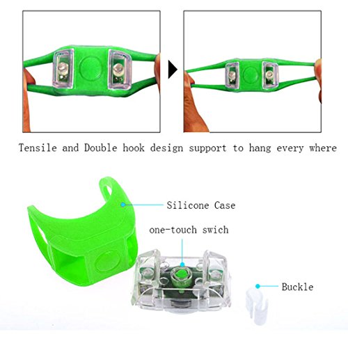 Botepon 2Pcs Boat Kayak Navigaton Light Safety Light Boating Light with 3 Modes for Riding Sailing Runing Climbing Green - Thumbnail 2