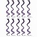 FESHFEN 10 Pcs Purple Curly Wave Clip on in Hair Extensions Hairpieces 18 Inches Long Remy Hair Colored Party Highlights Hair Accessories DIY Hair Decoration Cosplay with Gift Hairpin