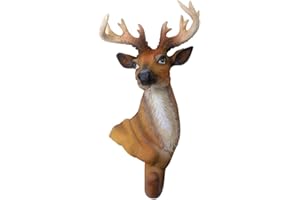 PACKOVE Rustic Deer Head Wall Hook Coat Rack Hat Hanger Vintage Single Wall-Mounted Organizer for Entryway
