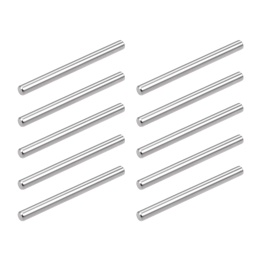 TOP-VIGOR 10Pcs 5mm x 60mm Dowel Pins Shelf Support Pegs, 304 Stainless Steel Cylindrical Shelf Support Pin Fasten Elements Silver Tone