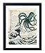 Zmaomaoy akeke Blue Octopus Upcycled Vintage Dictionary Art Print 8x10 Unframed