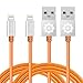 iPhone 6S Charger, 2 Pack 3.3 Ft, Apple MFI Certified Lightning to USB Cable Nylon Braided for iPhone 6S 6 Plus 5S 5C 5 SE, iPad 4 Air 2 Mini 4 iPad Pro, iPod Touch 5 Orange