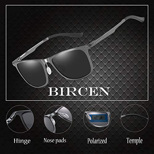 Bircen Driving Polarized Sunglasses for Men Women Al-Mg Metal Frame Ultra Light - Thumbnail 3
