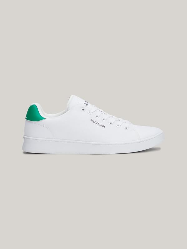 Court Cupsole Pique Textile Fm0fm04967, Sneaker con suola cupsole Uomo, Bianco White Olympic Green, 42 EU