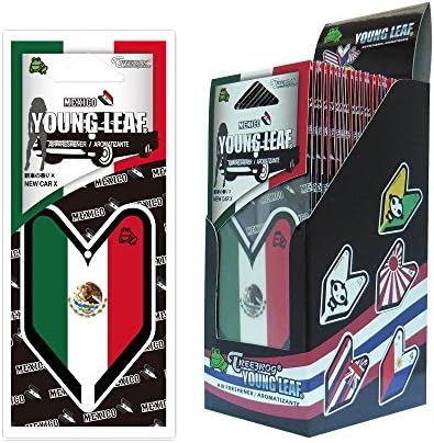 YLNCX05 Japan Tree Frog New Car X Scent Mexico Flag JDM Hanging Air Freshener, 1 Box, 24 Piece
