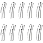 UNICRAFTALE 10 Sets Bayonet & Tube Clasps Stainless Steel Pushed Buckle Clasps for Bracelet & Necklace Jewelry Making 32.5x7.6x10.6mm, Hole 6mm