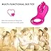 Vibrating Cock Ring, Penis Ring with Double Loop Licking 10 Rotation Speeds Waterproof Medical Silicone Rechargeable Couples Adult Sex Toy (Red)