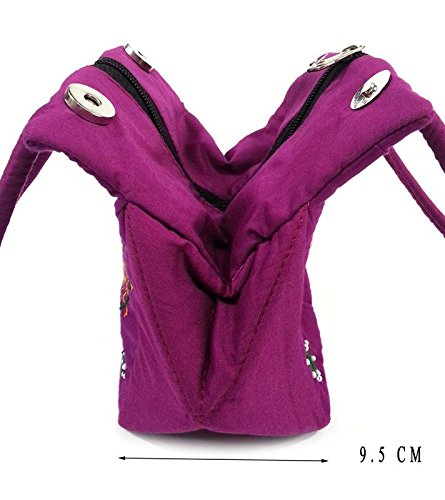 belladona samosa cotton rani pink cut small mirror work women's bag