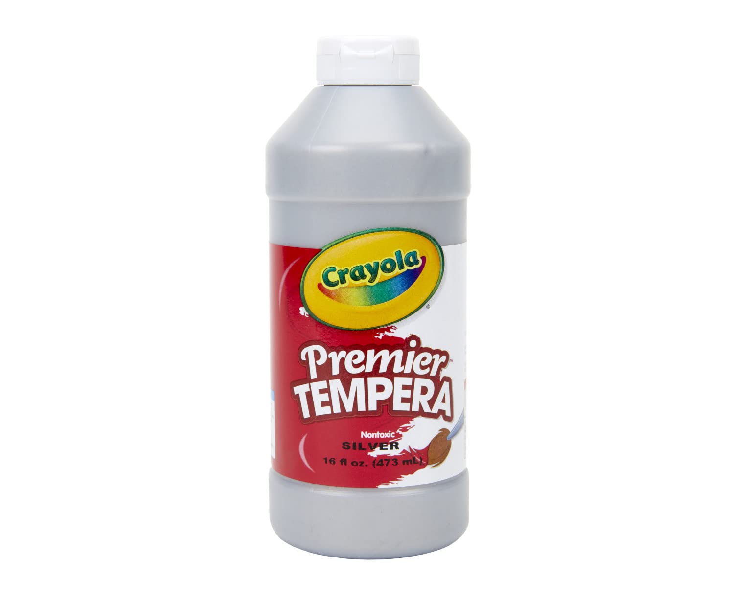 Photo 1 of Crayola Premier Tempera Paint For Kids - Silver (16oz), Kids Classroom Supplies, Great For Arts & Crafts, Non Toxic, Easy Squeeze Bottle