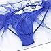 FEESHOW Men's Jockstrap Lace Briefs SISSY POUCH Underwear Ruffle Skirted Crossdress Panties Blue Medium