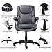 Komene Executive Office Chair, Lumbar Support Tilt Function High-Back Swivel Thick Foam Cushion Padded Seat PU Leather Computer Desk Chair, Comfortable Ergonomic PC Chairs BIFMA SGS Armchair