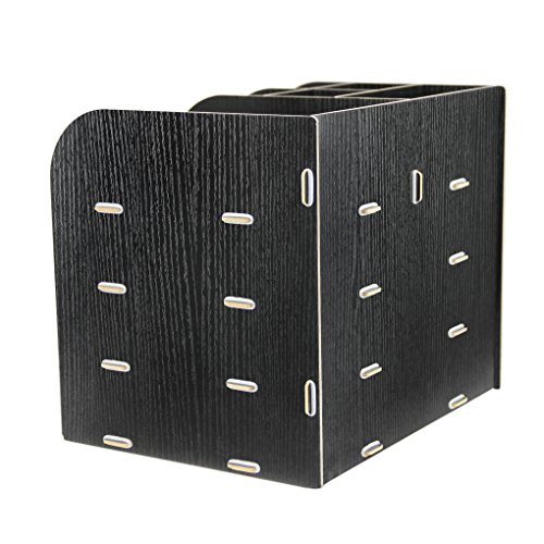 Office Supplies Desktop Organizer File Tray Wooden Pen Holder Sorter Storage Books Container Makeups Box Magazines Racks Counter Accessories Remote Controls Case Home School Student Workspace - Thumbnail 4