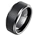 Heraculs 8MM Tungsten Carbide Ring for Man Simple Wedding Engagement Band Ring Black Size 6-15