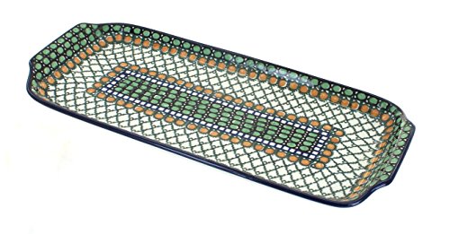 Click Here to See More Images Polish Pottery Tranquility Bread Tray with Handles