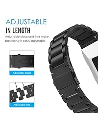 MoKo Fitbit Ionic correa de reloj, metal de acero inoxidable sólido Premium Correa de pulsera, con conector de repuesto para Fitbit Ionic reloj inteligente, longitud de la muñeca 5.31" 8.07" (135 mm 205 mm)