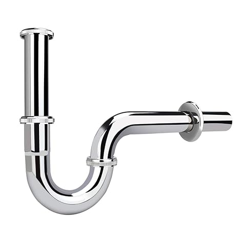 Oladwolf Universal Röhrensiphon für Waschbecken & Waschtisch, Chrome Siphon 32mm Abnehmbar Röhrensiphon 1 1/4 tauchrohr?Abflu