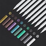 Tanmit Metallic Markers Painting Pen Set of 10 Colors Calligraphy Pen for Card Making Drawing Lettering Coloring Wine Glass