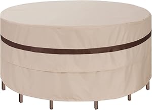 Round Patio Table Cover 76'' Dia Waterproof Patio Furniture Set Covers 30''h Outdoor Lawn Table and Chair Covers