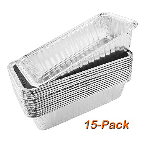 BBQ Future 15 Pack Aluminum BBQ Drip Pans Grill Grease Trays Foil Pan Compatible Traeger