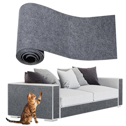 Protetor de Sofa Gato, Tapete Antiarranhão Para Gatos, Protetor de Móveis Autoadesivo Para Gatos, 200 x 40 cm, Cinza